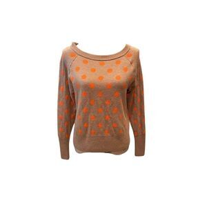 GAP Tan Sweater with Orange Dots